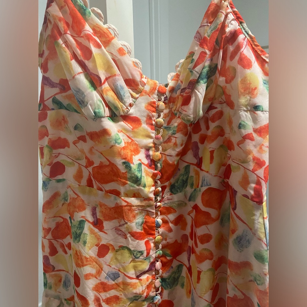NEW ASTR The Label Tazia Floral Button Front Tiered Maxi Dress Size Large - Picture 10 of 11
